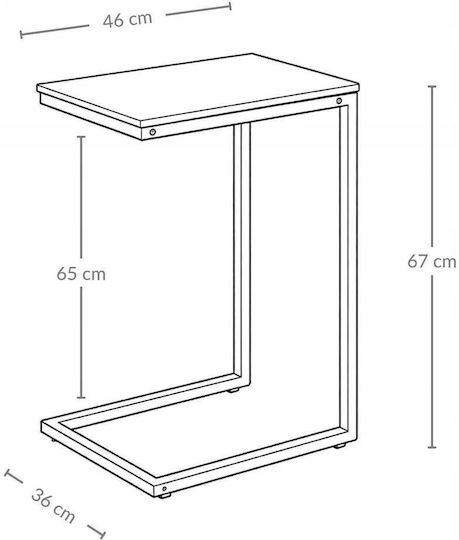 Masă Laterală Rectangulară Din Lemn Cu Mecanism De Ridicare Maro L67xL67xÎ67cm