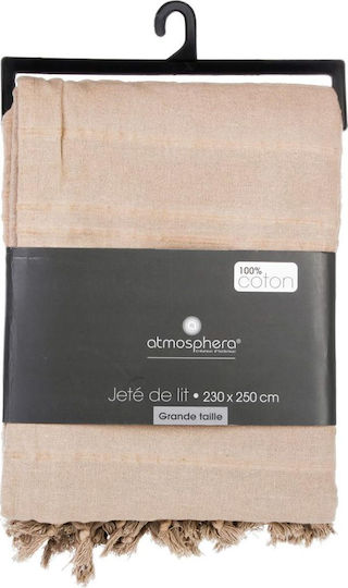 Atmosphera Super Double Coverlet Beige 230x250cm