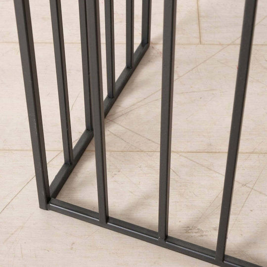 Rectangular Central Coffee Table Glass Dominant Black 2 Pieces LxW approx