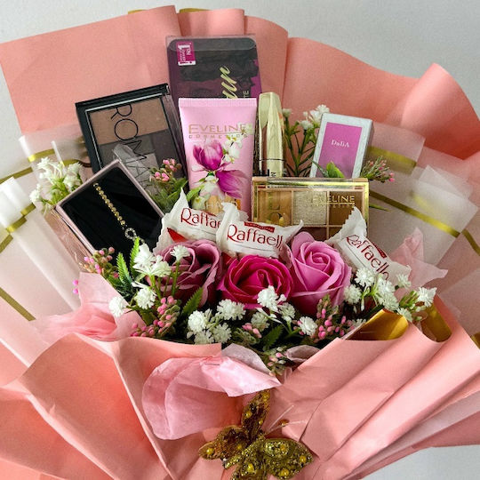 Buchet Special Frumos Trandafiri Săpun Plantați Manual Raffaello Praline Brățară Mini Parfum Produse Cosmetice