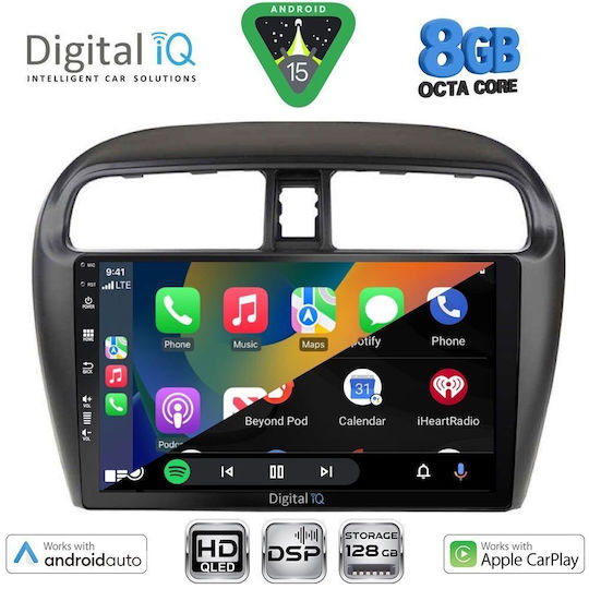 Digital IQ Автомобилна Аудио Система За Mitsubishi Space Star 2013-2020 Bluetooth USB Вграден Wi-Fi GPS Apple CarPlay Android Auto С Touch Screen 9"