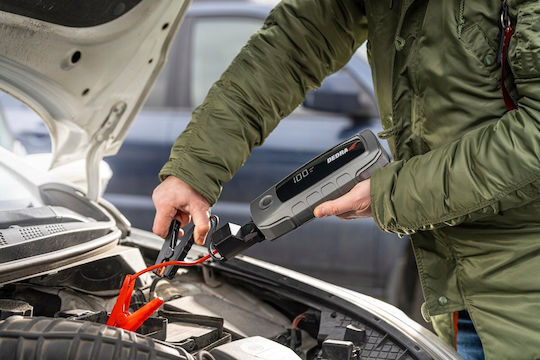 Dedra Tragbarer Batterie-Starter Auto & Motorrad 16000mAh mit Powerbank USB Taschenlampe 12V