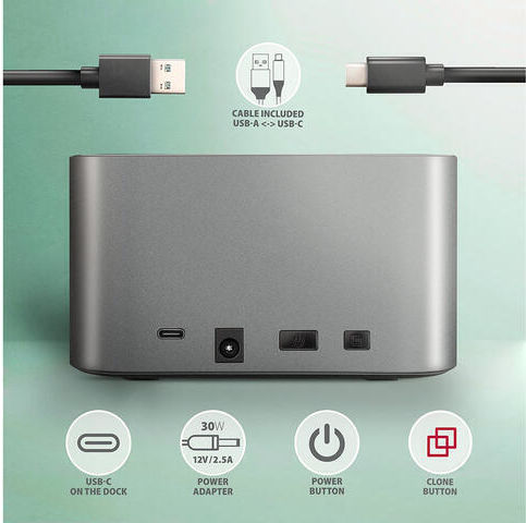 Axagon Adsa-dc Stație de andocare Superfast USB-C Dual HDD