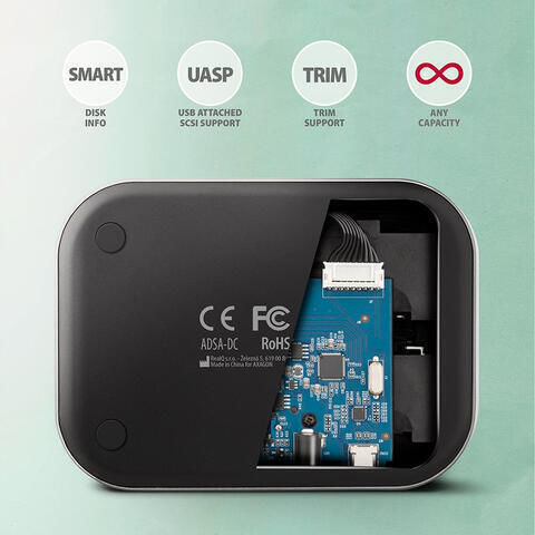 Axagon Adsa-dc Stație de andocare Superfast USB-C Dual HDD