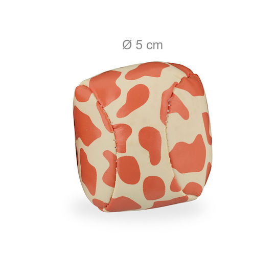 Relaxdays Set 24 Mingi De Baschet Pentru Copii Cu Imprimeu Animal Galbene Verzi Portocalii 5x5x5 Cm