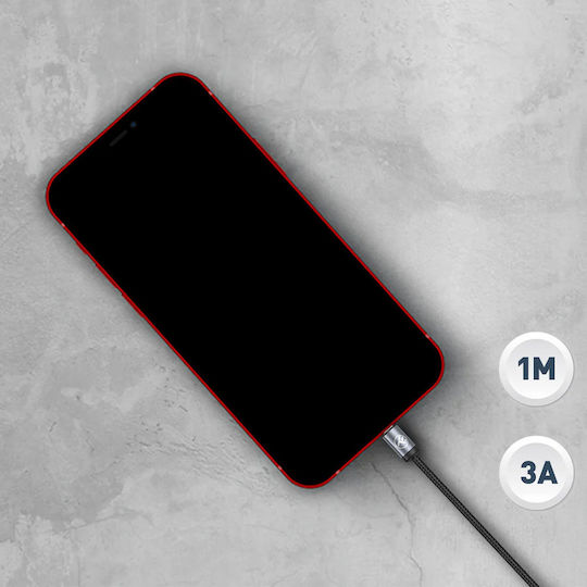 Tellur Minimalschaft USB zu Lightning Kabel 3a 1m Schwarz