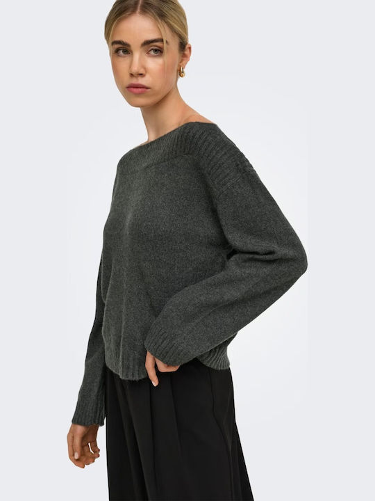 Katia Damen Langärmeliges Pullover mit Ausschnitt Lächeln Dunkelgrau