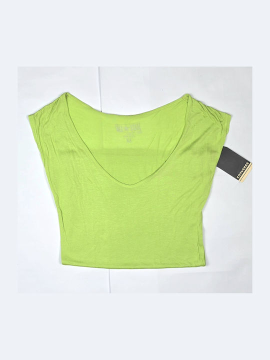 Women's Sleeveless Blouse with V-Neck Green