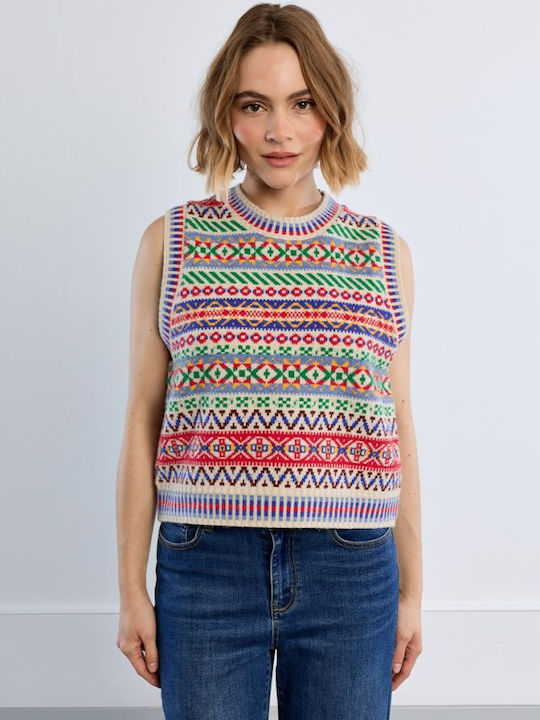Women's Sleeveless Sweater Ecru