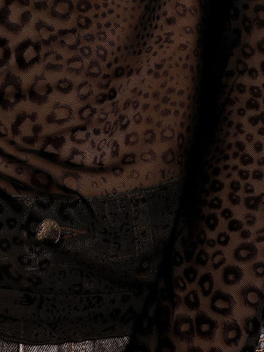 Women's Blouse Animal Print Black