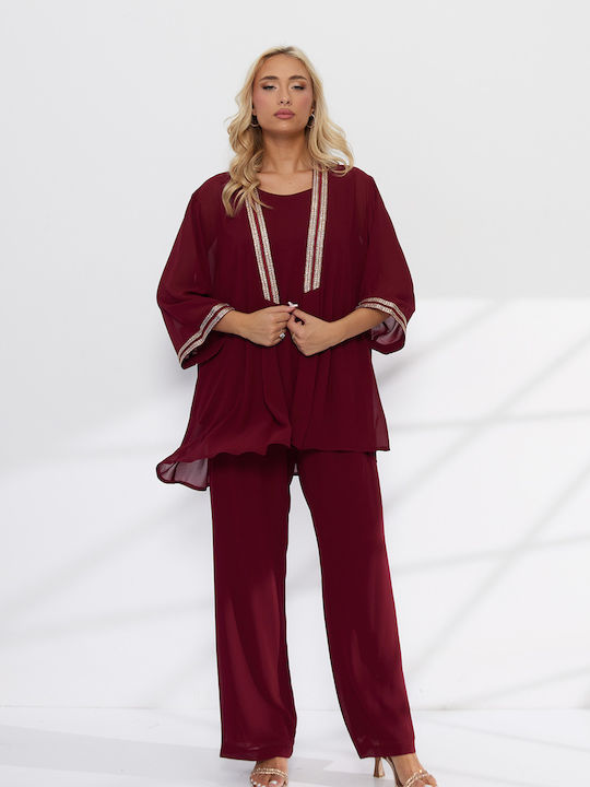 Damen Rotes Set mit Hose