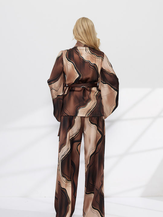 Women's Brown Set with Trousers AM104_016