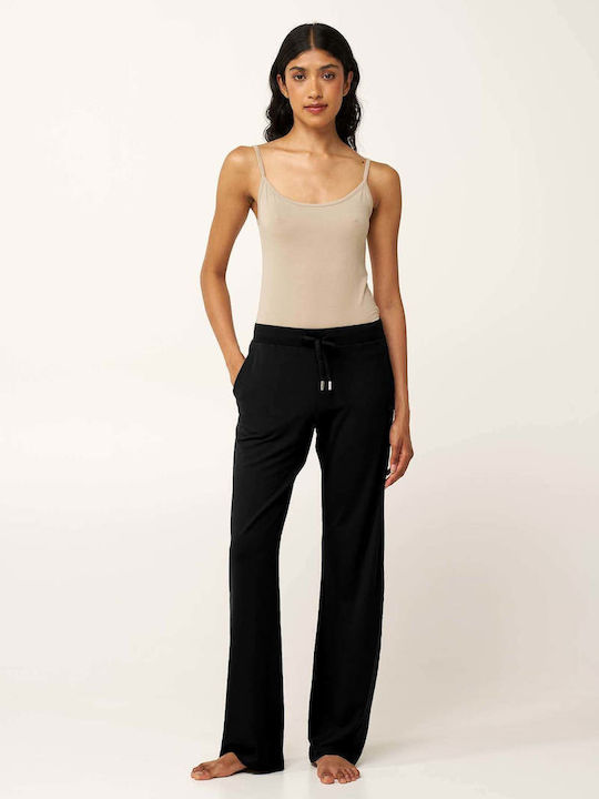 Women's Fabric Trousers with Elastic Green
