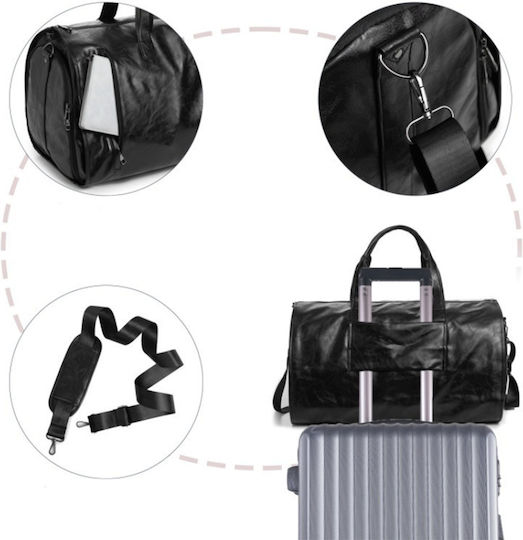 Geantă Voiaj 55lt Neagră din Piele Sintetică M55xL32xÎ32cm