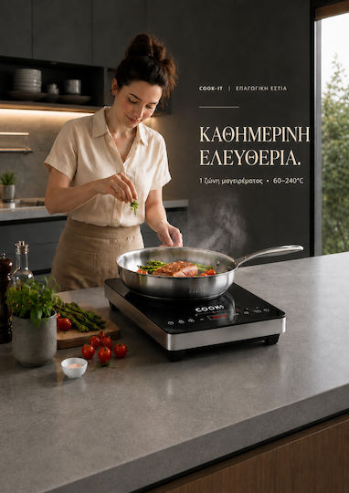COOK-IT 224 Настолна индукционна единична черна печка