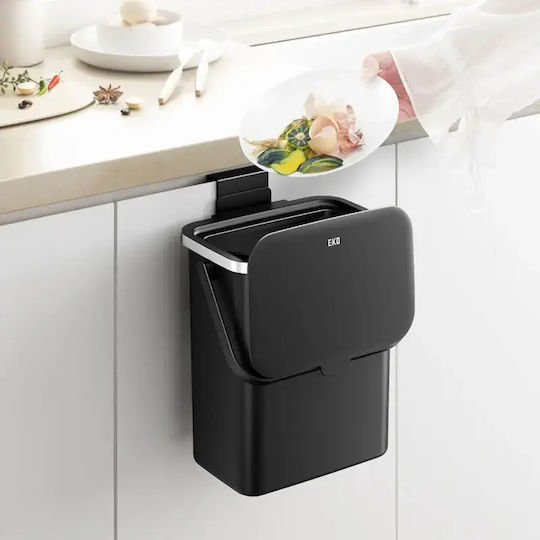 Eko Coș De Gunoi Pentru Dulap Plastic 10lt Negru