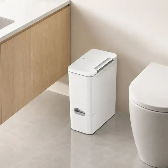 Eko Coș De Gunoi Din Plastic Împingeți 9lt Alb