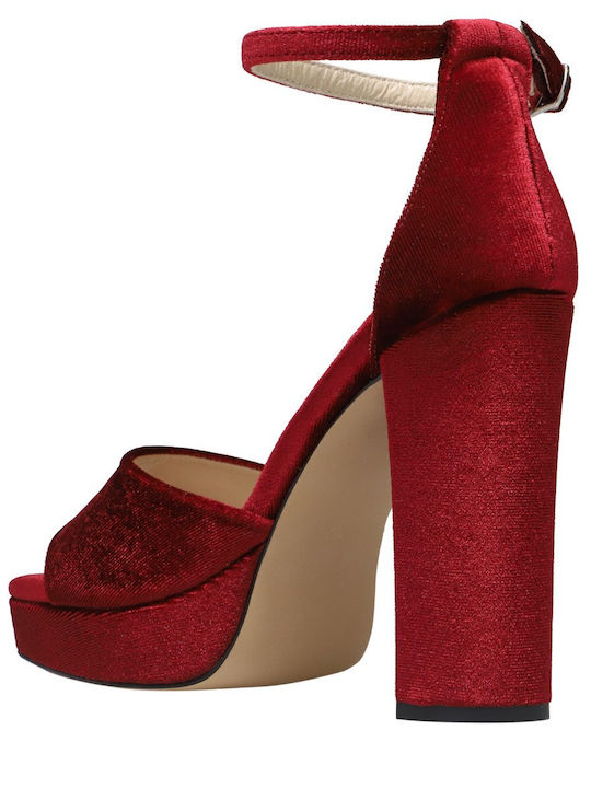 Sandale Elegante Damă Burgundy