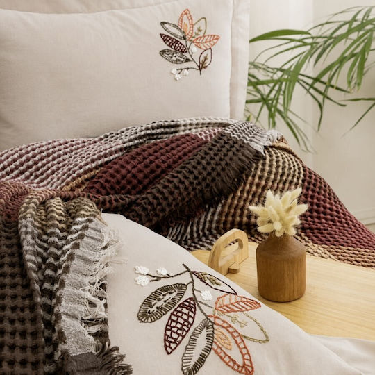 Şaheser Σετ Κουβερλί Υπέρδιπλο Beige-brown 240x260cm 4τμχ