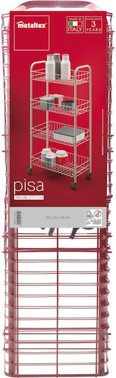 Metaltex Trolley Shelf Τρόλεϊ Μεταλλικό Κόκκινο Metaltex Trolley Shelf Τρόλεϊ Μεταλλικό Κόκκινο
