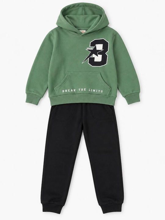Kids Sweatpants Set With Top Green