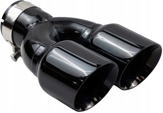Mtuning Kaminrohr Auspuff Endstück Typ:36 101mmx2 Eingang 70mm Schwarz Chrom Set