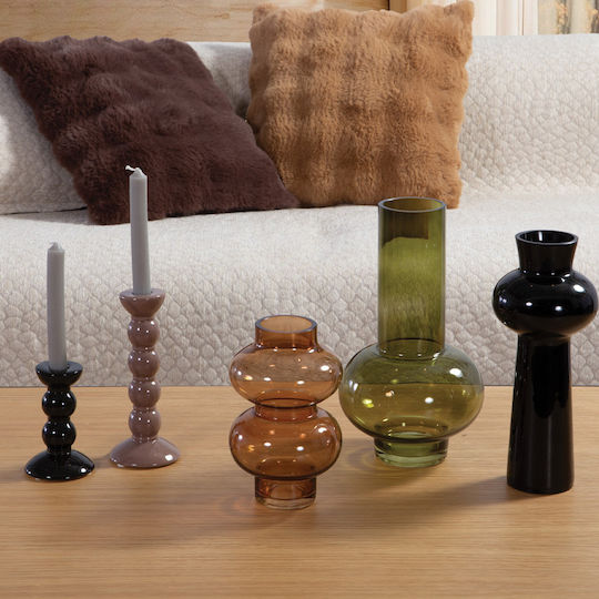 Nef-Nef Homeware Βάζο Γυάλινο Omni Καφέ 12.5xΥ20cm Nef-Nef Homeware Βάζο Γυάλινο Omni Καφέ 12.5xΥ20cm