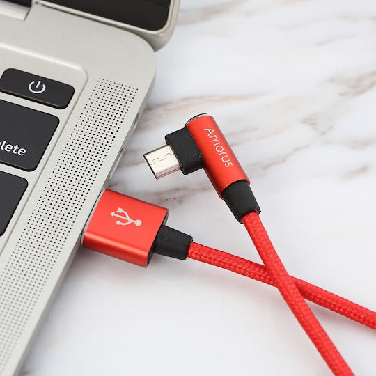 Amorus Редовен USB 2.0 към Микро USB Кабел Червен 662800573B 1 Брой
