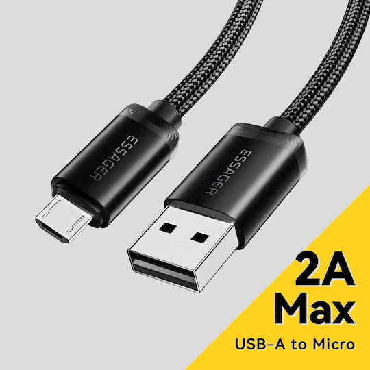 Essager Regular USB 2.0 to micro USB Cable Μαύρο 1m 6628003316A 1τμχ