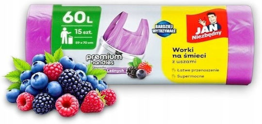 Staples Sacuri De Gunoi Parfumate Pentru Grădină Capacitate 60lt Cu Mânere 15 Bucăți Violete