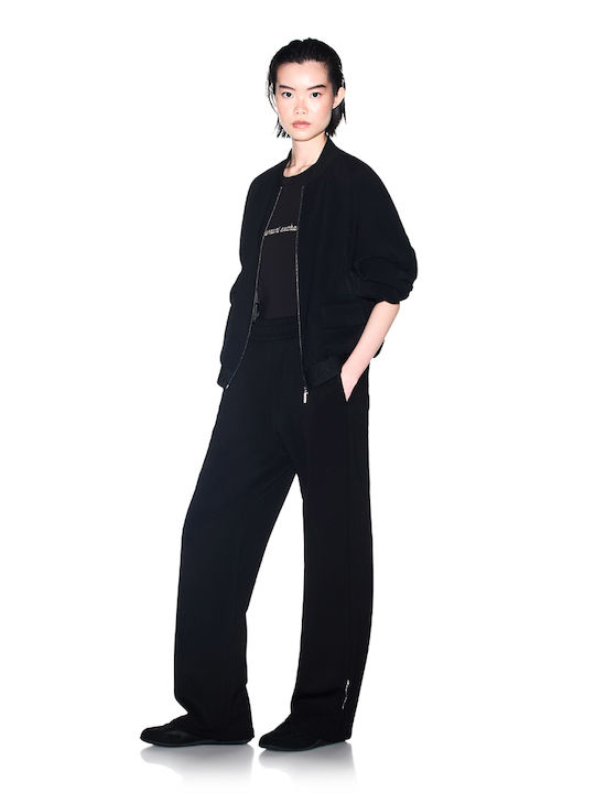 Long Women's Bomber Jacket Black
