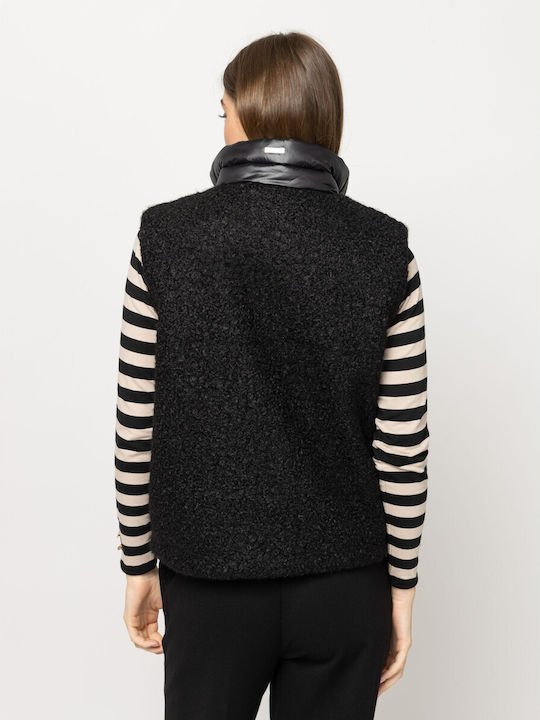 Women's Sleeveless Jacket for Winter Black