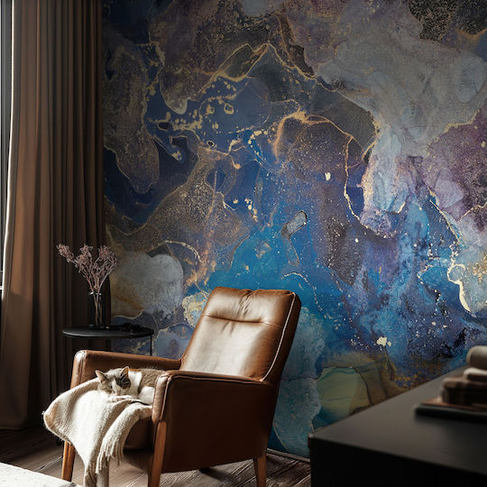 Blue Wall Wallpaper 104x70cm