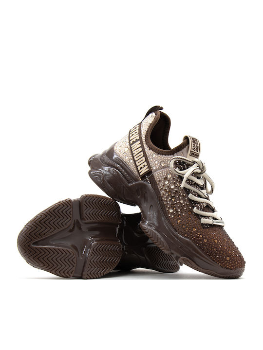 Mistica Rhinestones Women's Chunky Sneakers Ecru Brown