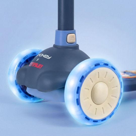 Spokey Детско Тротинетка Сгъваема Fiori с Три Колела с LED Осветление Синя