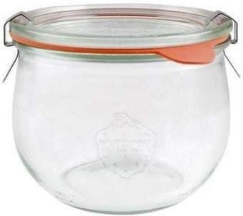 Weck Set of 12 Pieces Glass Transparent Jars for General Use Coffee with Airtight Lid 220ml 12 Pieces