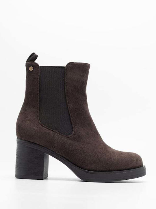 Wildleder Damen Chelsea-Stiefel Braune