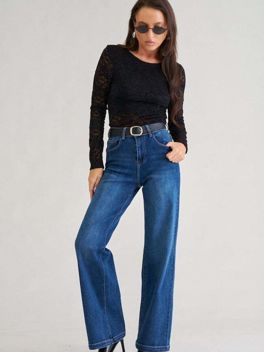 Pantaloni Jean de damă în Linie Wide