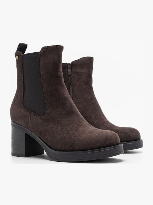 Wildleder Damen Chelsea-Stiefel Braune