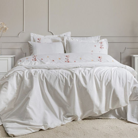 Şaheser Set Huse Pentru Pilote 200x220cm Dublă Cu 4 Fețe De Pernă & 1 Cearșaf Cream