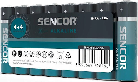 Sencor Duracell Alkaline-Batterien AA 1,5V Verpackung 8 Stück