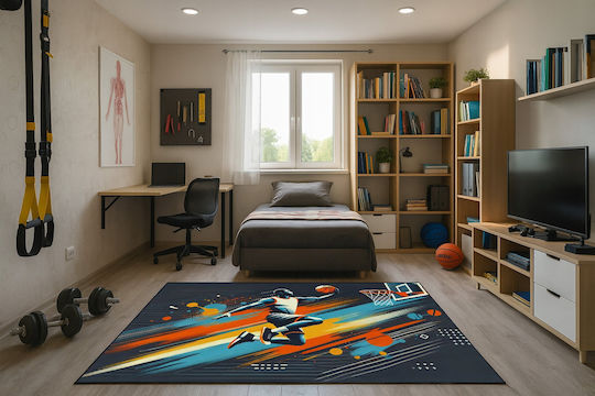 Strado Детски Килим За Баскетбол Многоцветен 100x150см