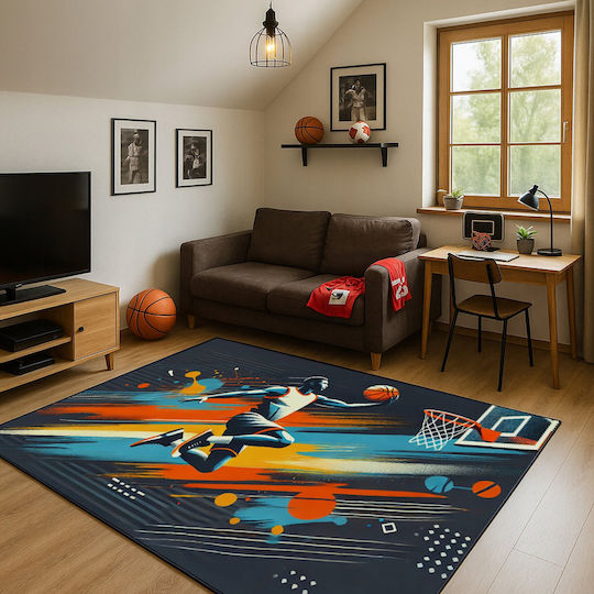 Strado Детски Килим За Баскетбол Многоцветен 100x150см