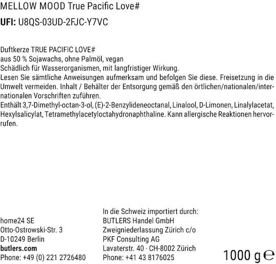 Butlers Aromatisches Soja Kerze Mellow Mood in Gefäß Grüne 19x8cm