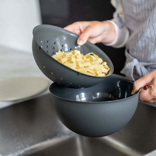 Koziol Plastic Grey Salad Bowl 21.2x21.2cm