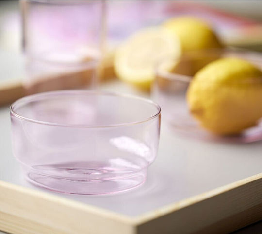 STM Salatschüssel Glas Rosa 12x12cm 2 Stück