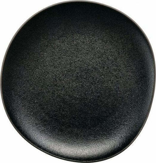 Verlo Rundes Servierplatte aus Porzellan Schwarze 23,5cm
