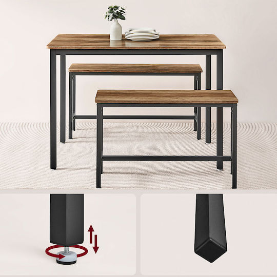 Wooden Bar Table Honey Brown 58x28x181cm