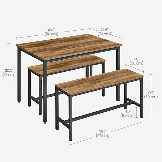 Wooden Bar Table Honey Brown 58x28x181cm