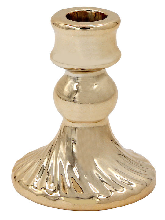 Keskor Kerzenhalter Keramik in Gold Farbe 8x8x10cm